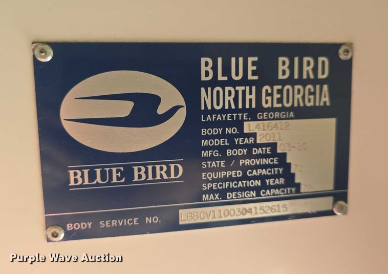 image for item EF3541 2011 Blue Bird Vision school bus