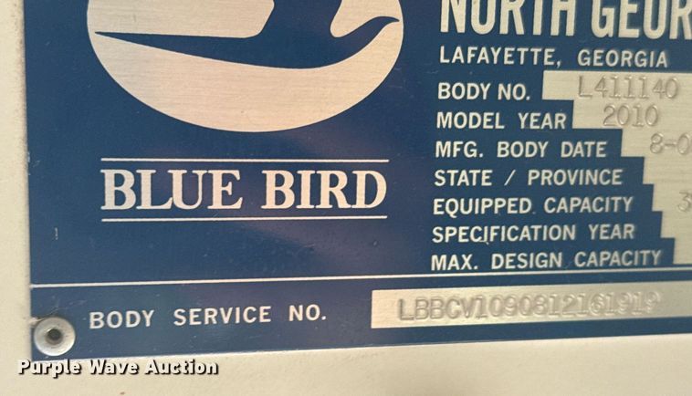 image for item EG6496 2010 Blue Bird Vision school bus