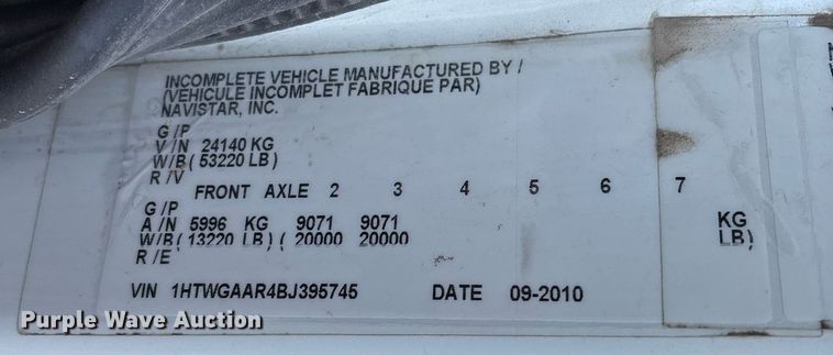 image for item EG8451 2011 International 7400 dump truck