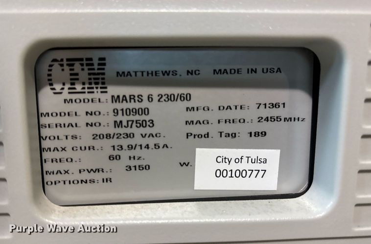 image for item EG8466 CEM Mars 6 230/60 microwave digestion system