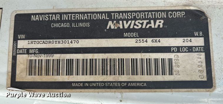 image for item EG8479 2000 International 2554 dump truck