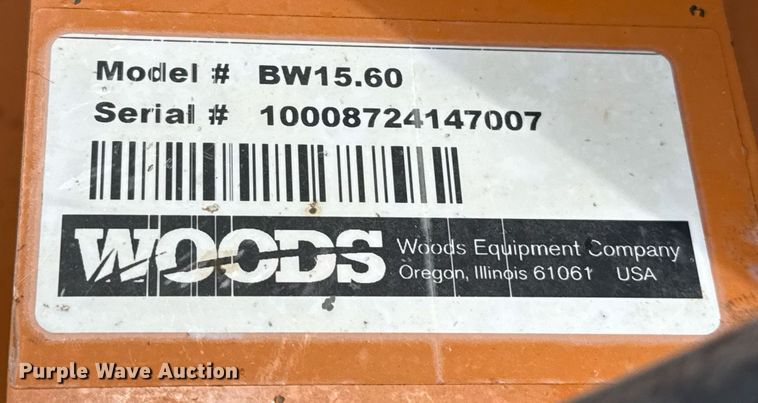 image for item EJ4600 Woods BW15.60 batwing rotary mower