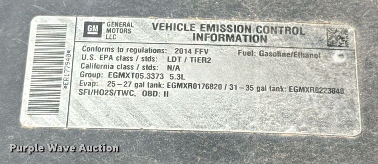 image for item EJ4601 2014 Chevrolet Tahoe Police SUV