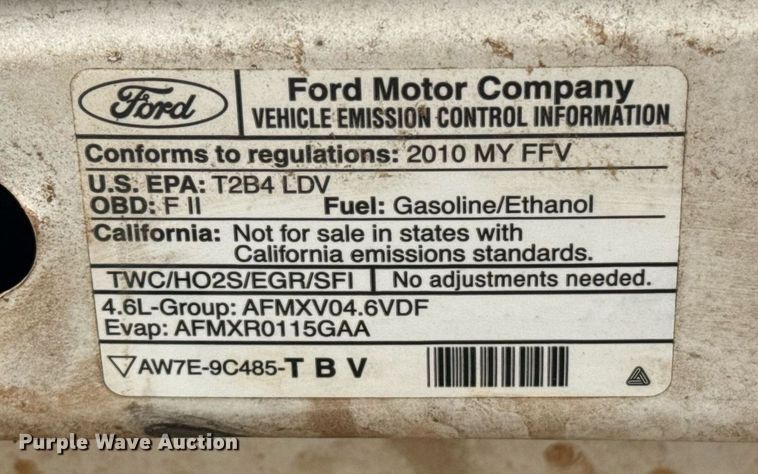 image for item EJ4602 2010 Ford Crown Victoria Police Interceptor 