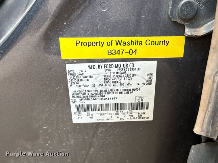 image for item EJ4604 2013 Ford Explorer Police Interceptor SUV