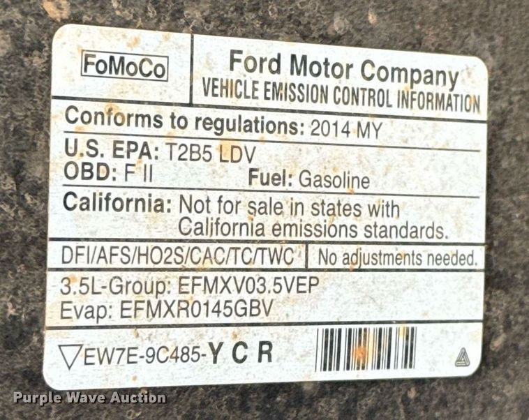 image for item EJ4605 2014 Ford Taurus Police Interceptor 