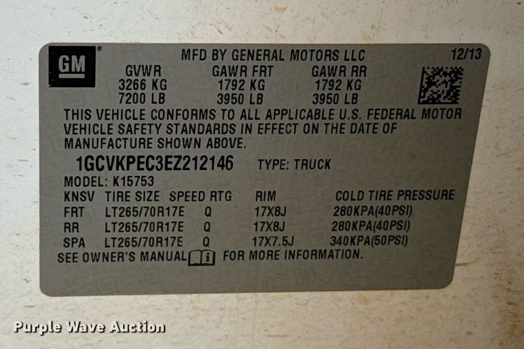 image for item EJ4607 2014 Chevrolet Silverado 1500 Double Cab pickup truck