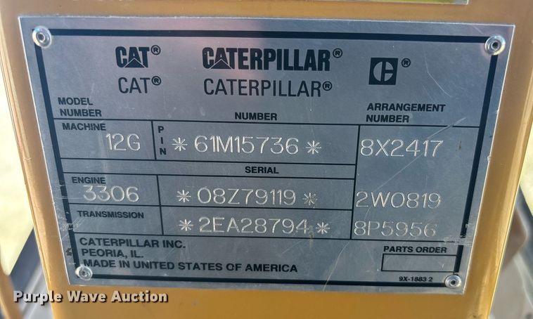 image for item EM0046 1994 Caterpillar 12G motor grader