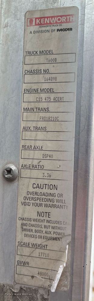 image for item EM2550 2007 Kenworth T600 dump truck