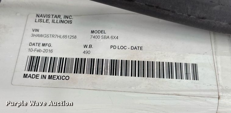 image for item EM2554 2017 International 7400 dump truck