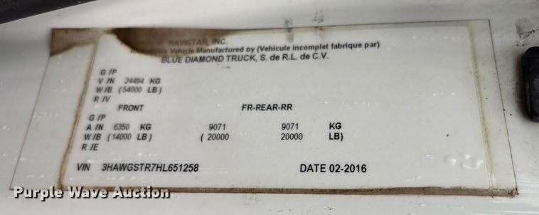 image for item EM2554 2017 International 7400 dump truck