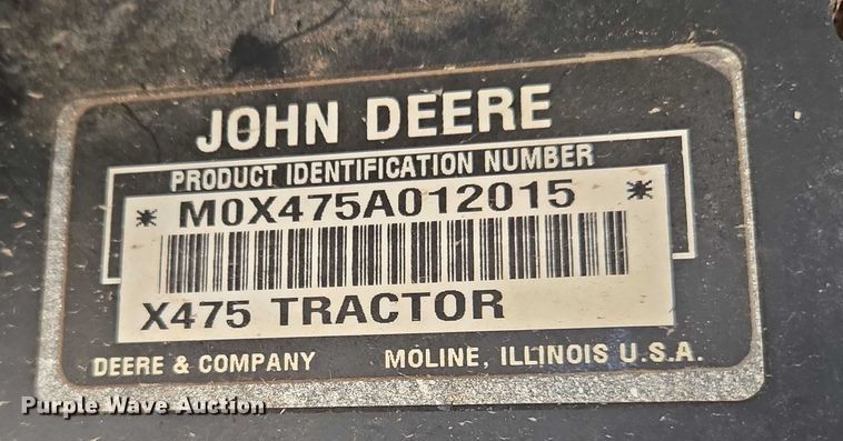 image for item EM7366 John Deere X475 lawn mower