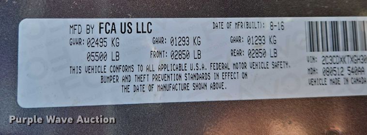 image for item EN8001 2016 Dodge Charger Police 