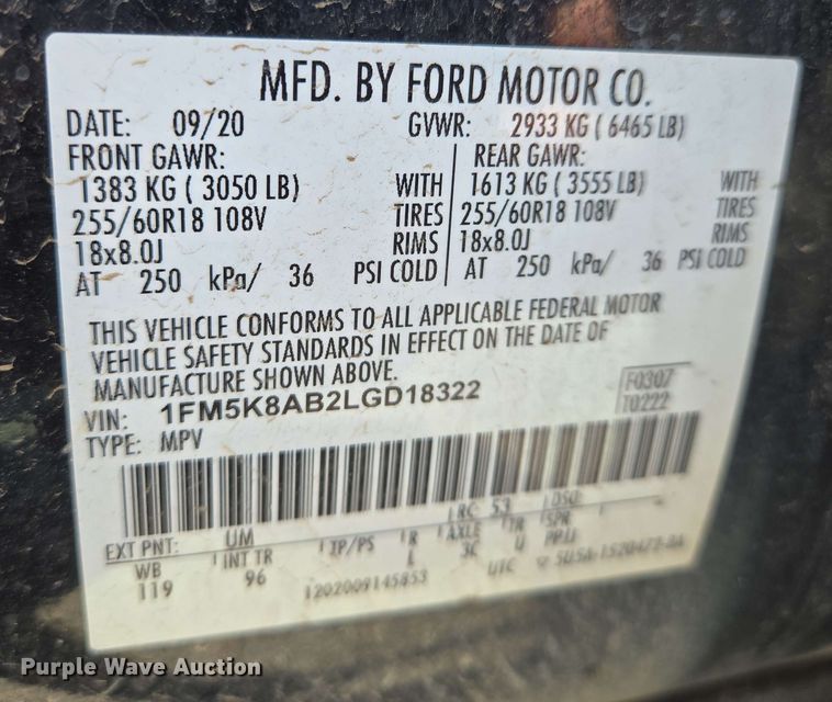 image for item EN8004 2020 Ford  Explorer Police Interceptor SUV