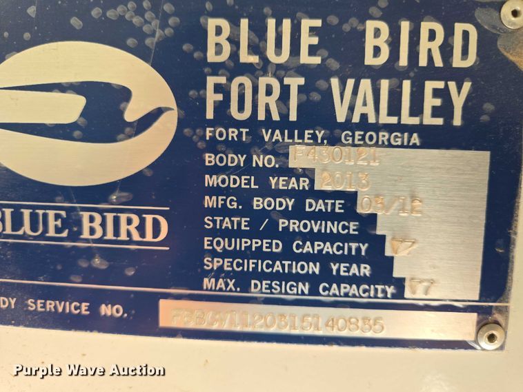 image for item EO0930 2013 Bluebird Vision school bus