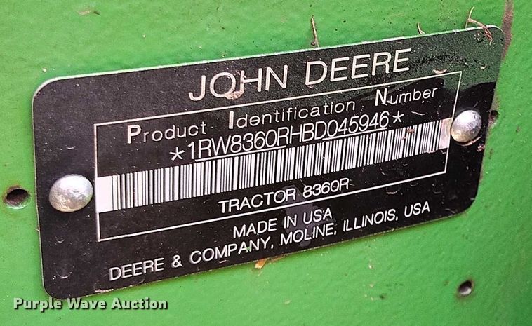 image for item DP4956 2011 John Deere 8360R MFWD tractor