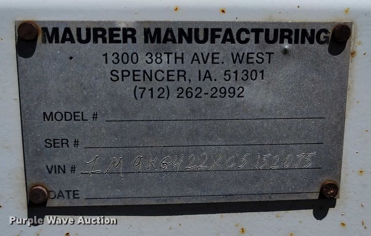 image for item DP4959 2012 Maurer grain trailer