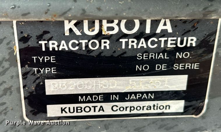 image for item DU9151 2008 Kubota B3200HSD MFWD tractor