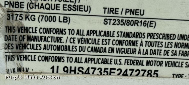 image for item DU9166 2014 Logan Coach Inc horse trailer