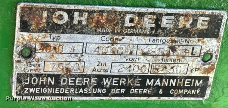 image for item DY0156 John Deere 4040 MFWD tractor