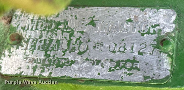 image for item EG6471 1941 John Deere B tractor