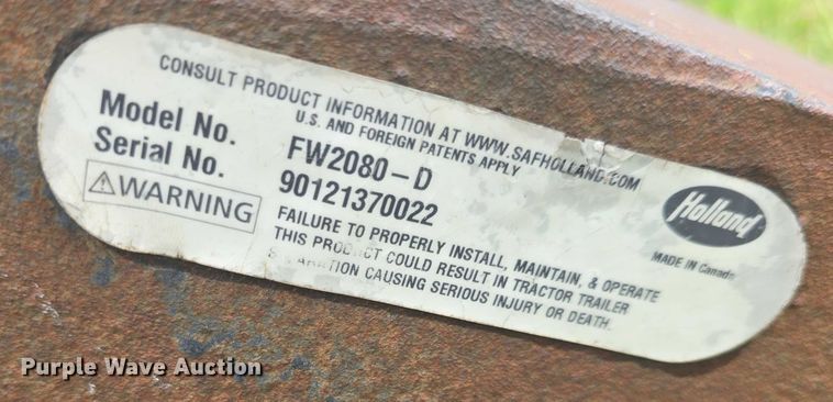 image for item EK5300 Holland FW2080D fifth wheel plate