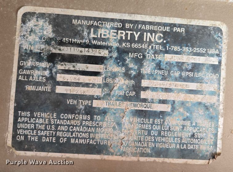 image for item EM7373 2001 Travalong livestock trailer