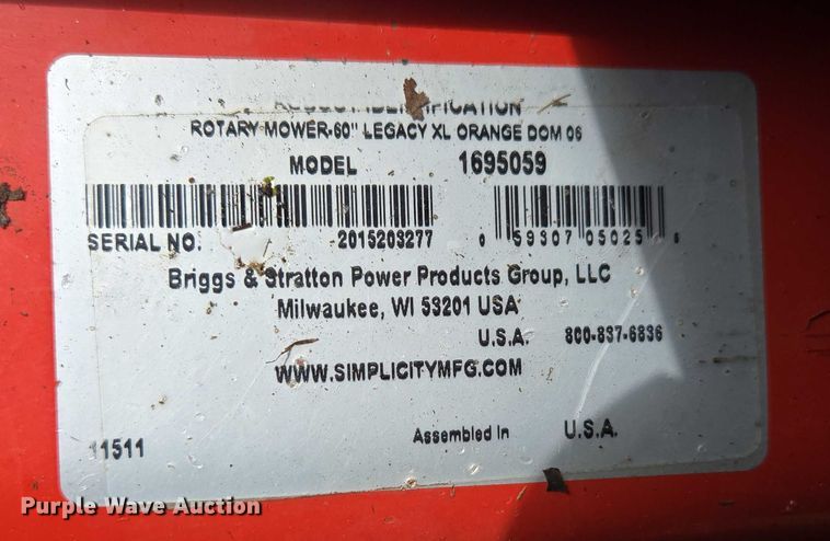 image for item EN3787 Simplicity Legacy XL lawn mower