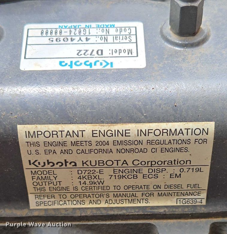 image for item EN3789 Kubota BX1830D lawn tractor