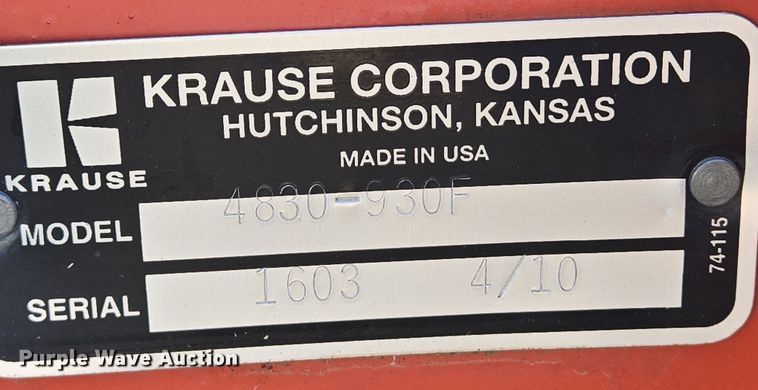 image for item EN8753 2010 Krause 4830-930F disk ripper