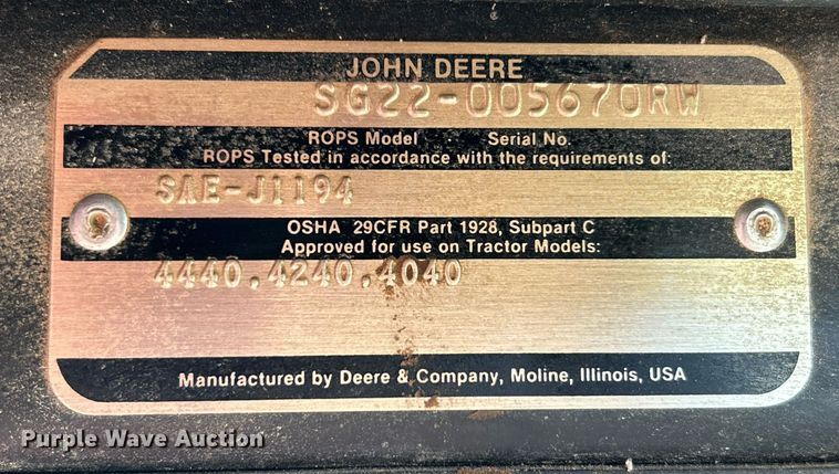 image for item EX9255 1978 John Deere 4240 tractor