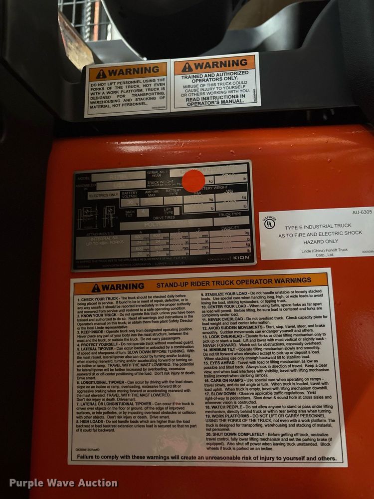 image for item DX5464 2023 Linde R17SX reach truck