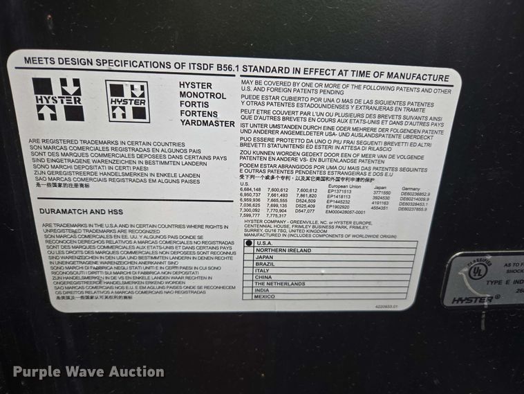 image for item EL6029 2023 Hyster N45ZR3-16.25 reach truck