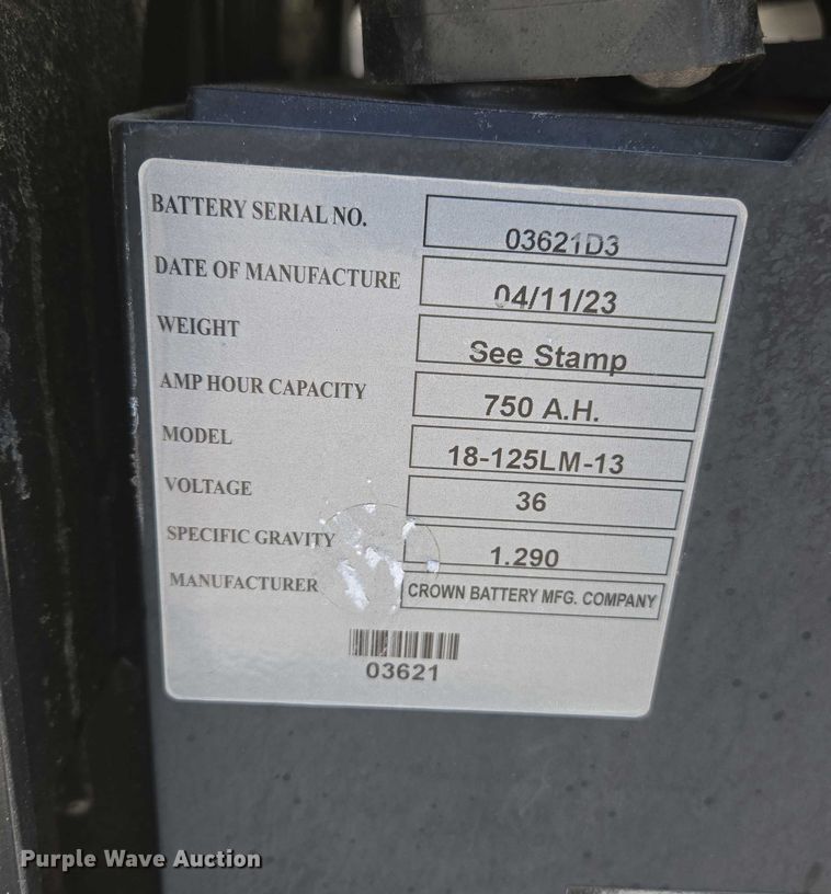 image for item EL6031 2023 Hyster N35ZR3-16.25 reach truck