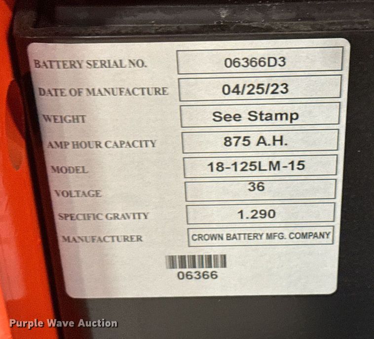 image for item ND9796 2023 Linde E18S forklift