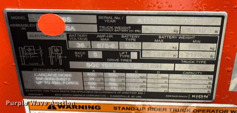 image for item ND9796 2023 Linde E18S forklift