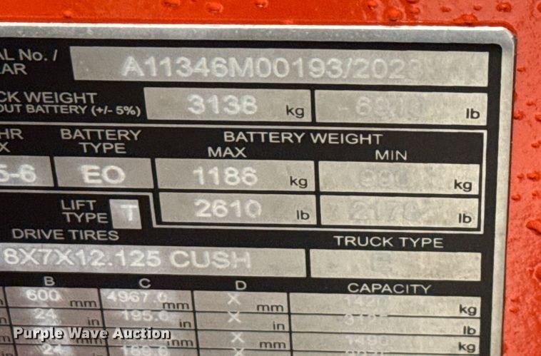 image for item ND9796 2023 Linde E18S forklift