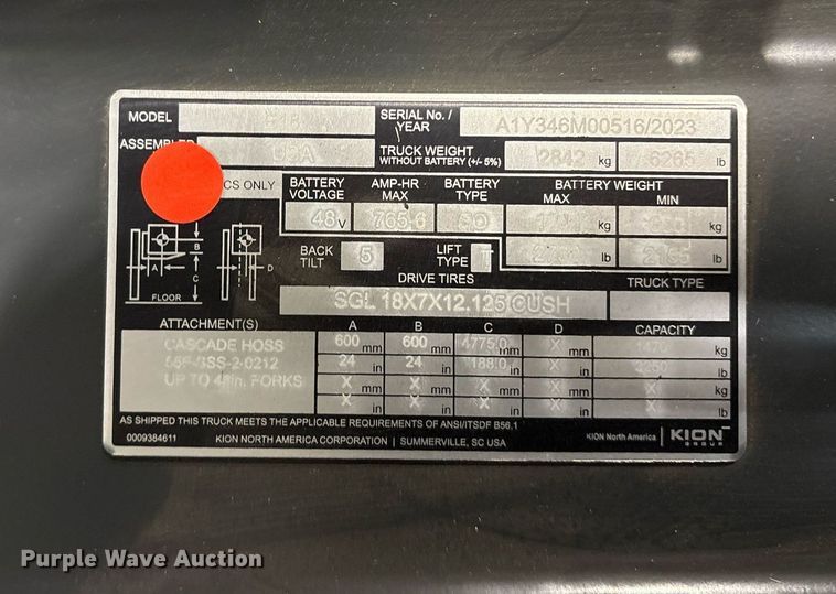 image for item ND9800 2023 Linde E18 forklift