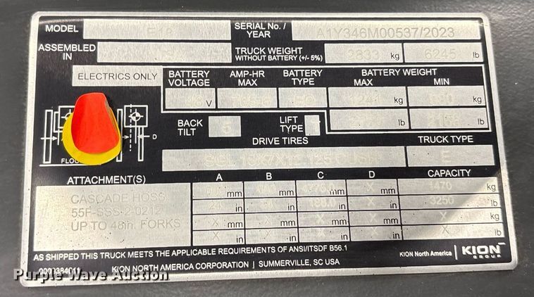 image for item ND9817 2023 Linde E18 forklift