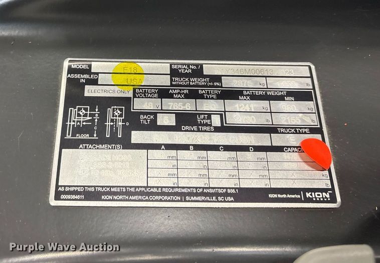 image for item ND9828 2023 Linde E18 forklift
