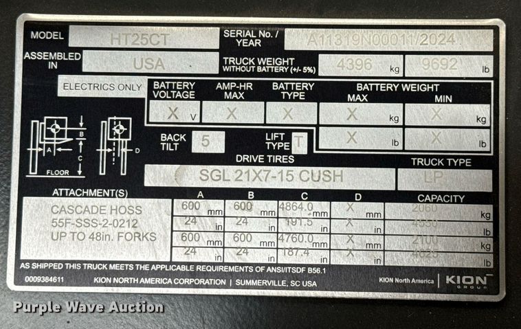 image for item ND9833 2024 Linde HT25CT forklift