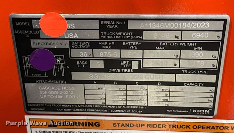 image for item ND9840 2023 Linde E18S forklift