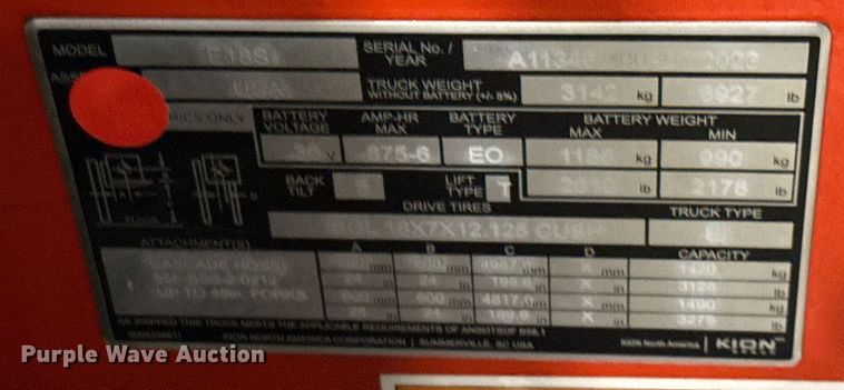 image for item ND9841 2023 Linde E18S forklift