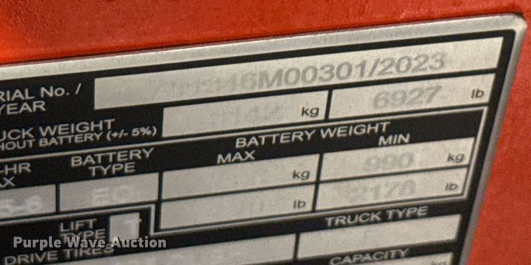 image for item ND9841 2023 Linde E18S forklift