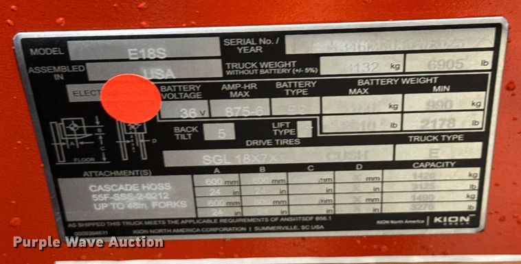 image for item ND9842 2023 Linde E18S forklift