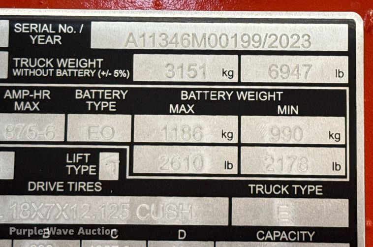 image for item ND9845 2023 Linde E18S forklift