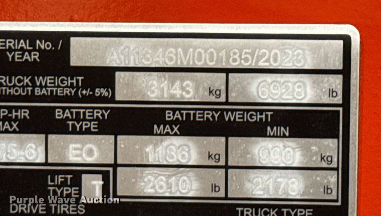 image for item ND9852 2023 Linde E18S forklift