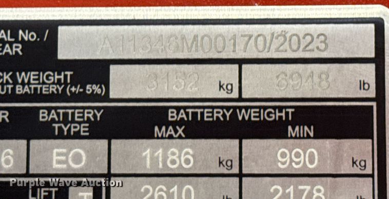 image for item ND9854 2023 Linde E18S forklift