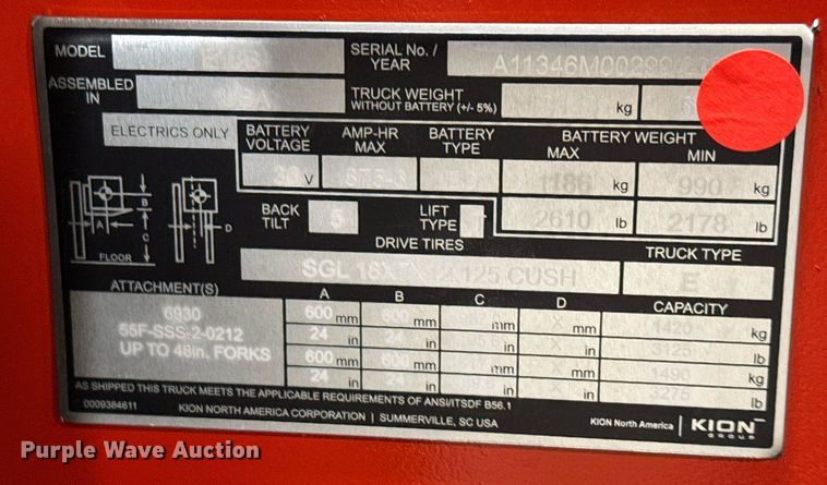 image for item ND9856 2023 Linde E18S forklift