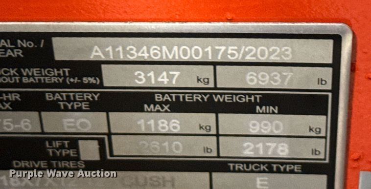 image for item ND9858 2023 Linde E18S forklift